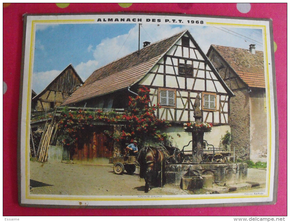 Calendrier P.T.T. 1968. Alsace Alpes-maritimes. Almanach PTT - Grand Format : 1961-70