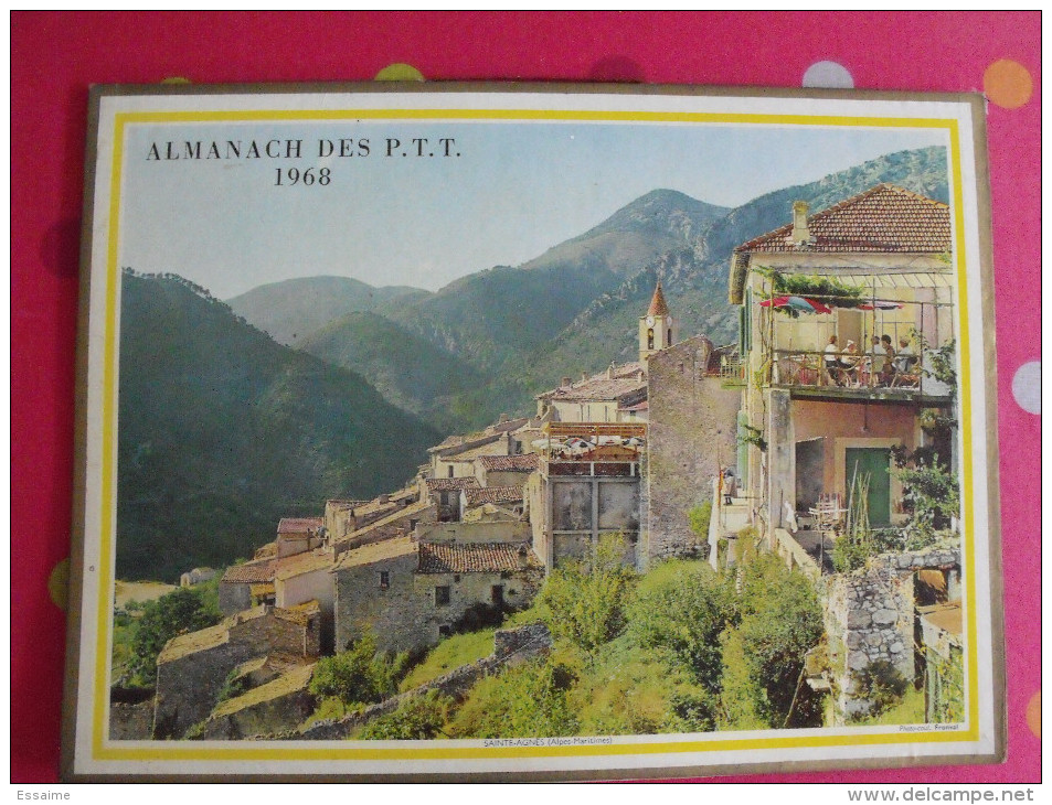 Calendrier P.T.T. 1968. Alsace Alpes-maritimes. Almanach PTT - Grand Format : 1961-70