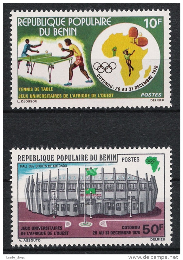 Benin 1976 Mi# 84-85 ** MNH Sport WEST AFRICAN UNIVERSITY SPORT GAMES Cotonou - Benin – Dahomey (1960-...)