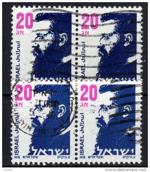 ISRAEL 1986 - MiNr: 1021 A + B Paare Herzl  Used - Gebraucht (ohne Tabs)