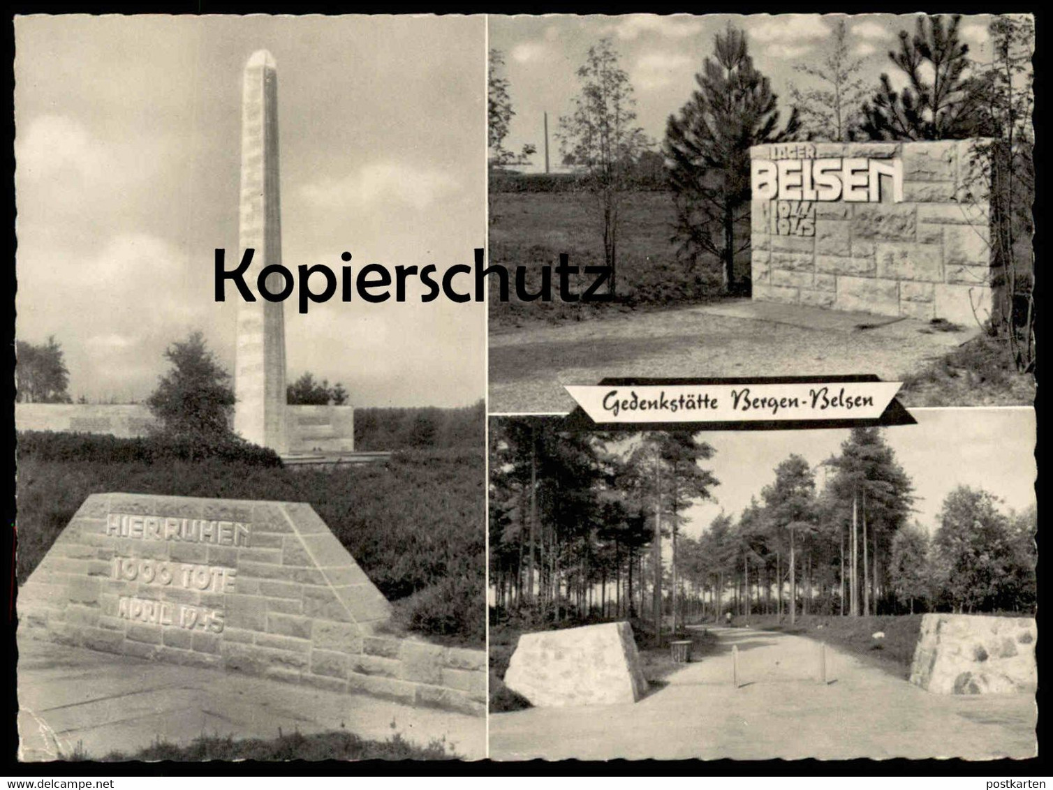 ÄLTERE POSTKARTE GEDENKSTÄTTE BERGEN-BELSEN Denkmal Monument Postcard Ansichtskarte Cpa AK - Bergen