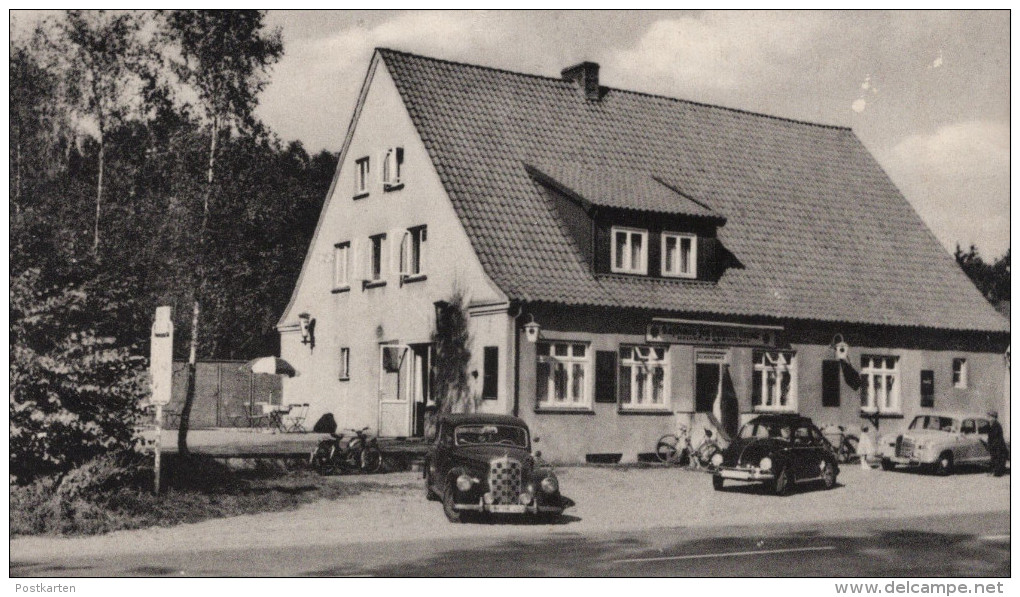 ÄLTERE POSTKARTE GASTHAUS ZUR GRÜNEN TANNE STEINBECK ÜBER BUCHHOLZ VW VOLKSWAGEN KÄFER MERCEDES Postcard Ansichtskarte - Buchholz