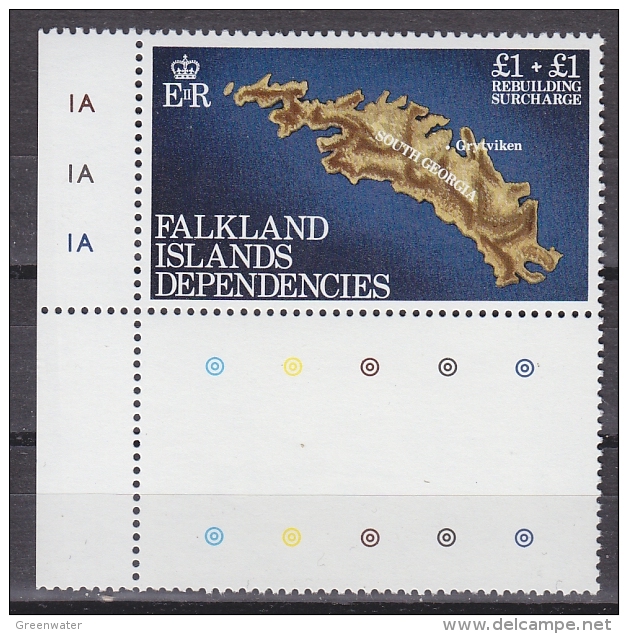 Falkland Islands Dependencies 1982 Rebuilding Fund 1v  (+margin)  ** Mnh (31559A) - Zuid-Georgia