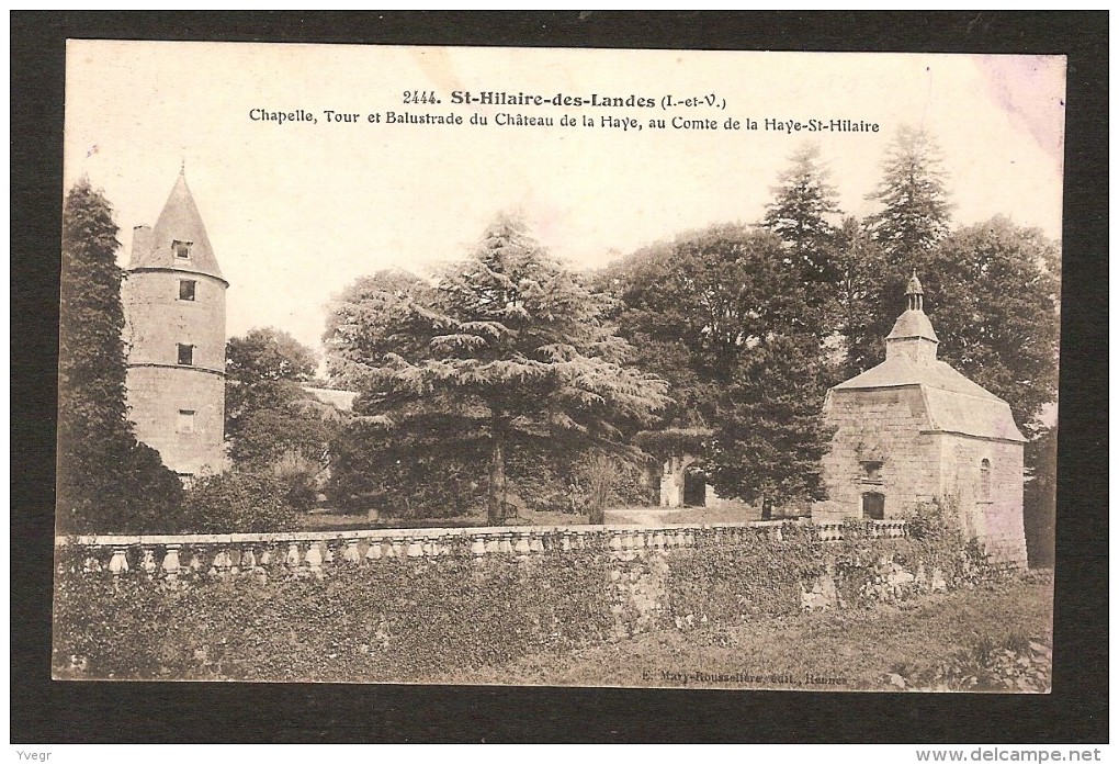 Saint-Hilaire Des Landes Chapelle, Tour Du Château De La Haye , Au Comte De La Haye-St-Hilaire - Other & Unclassified
