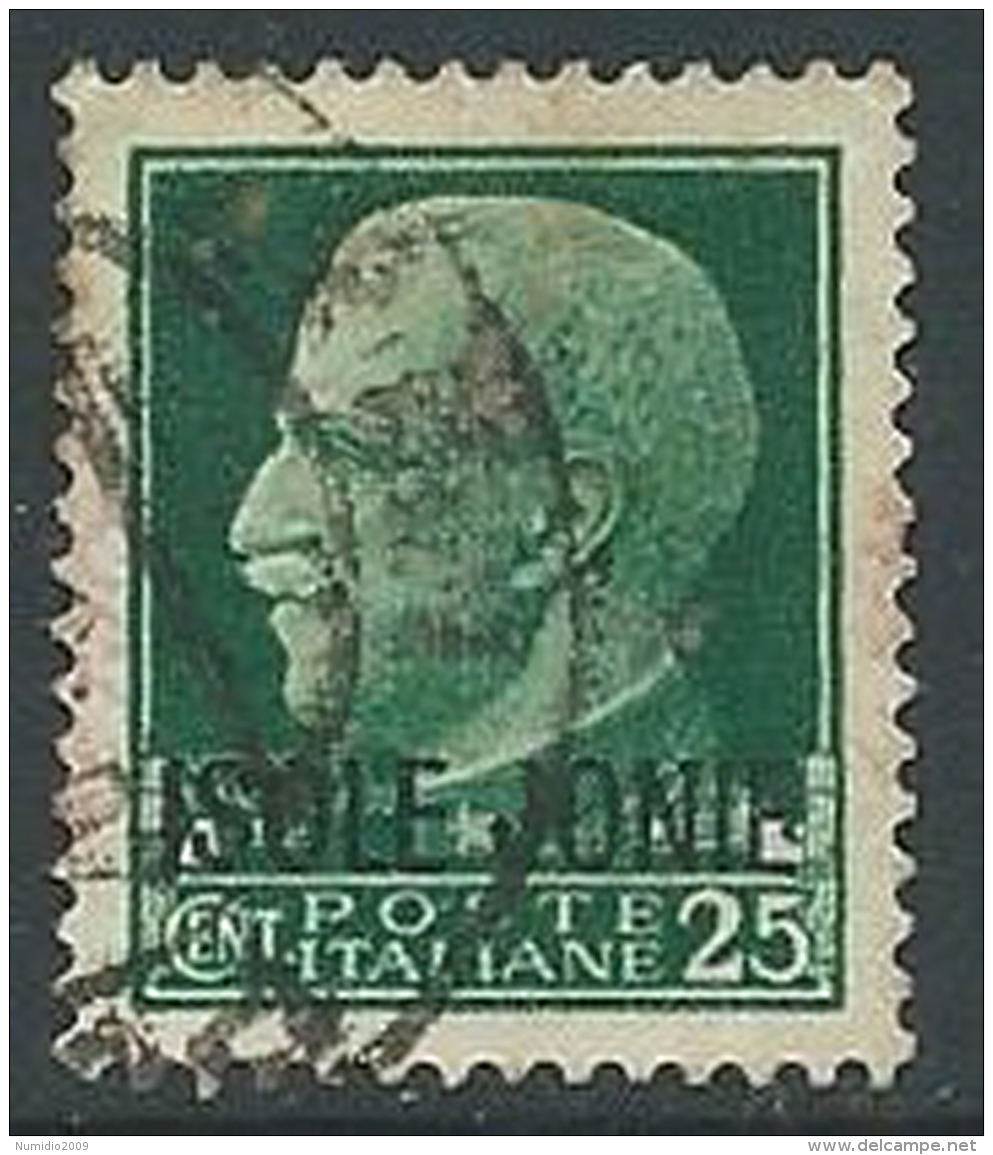 1941 ISOLE JONIE USATO EFFIGIE 25 CENT - M25-3 - Îles Ioniennes