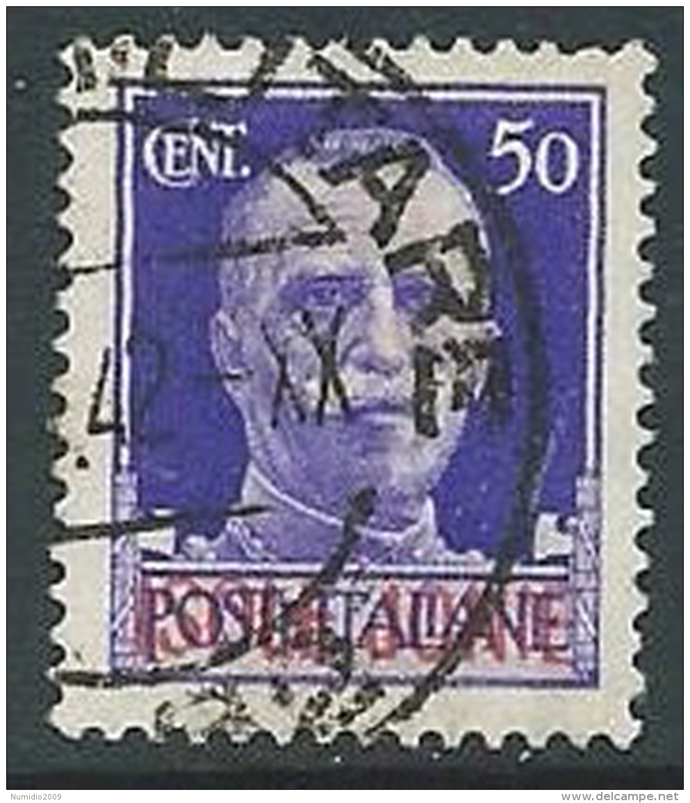 1941 ISOLE JONIE USATO EFFIGIE 50 CENT - M25-7 - Ionische Inseln