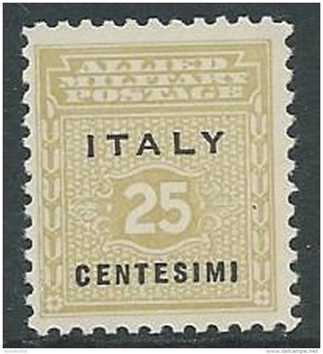 1943 OCCUPAZIONE ANGLO AMERICANA SICILIA 25 CENT MNH ** - M29-3 - Occ. Anglo-américaine: Sicile