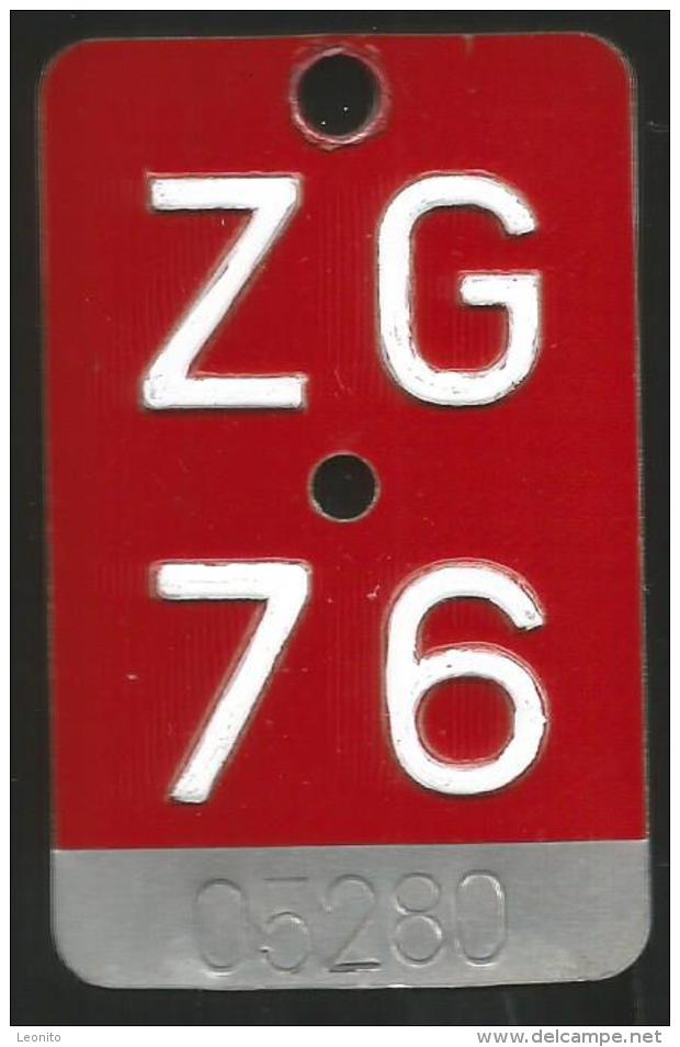 Velonummer Zug ZG 76 - Plaques D'immatriculation