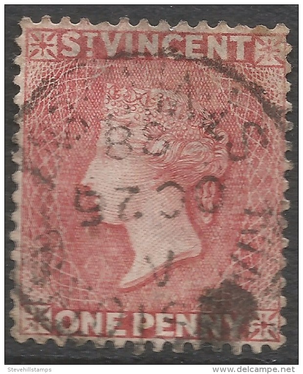 St Vincent. 1885-93 QV. 1d Used. Crown CA W/M SG 48b - St.Vincent (...-1979)