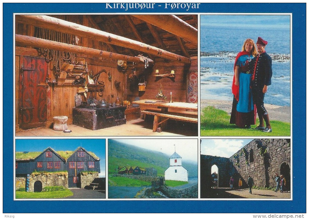 Faroe Islands  -  Føroyar - Kirkjubøur.  Views. # 03011 - Färöer
