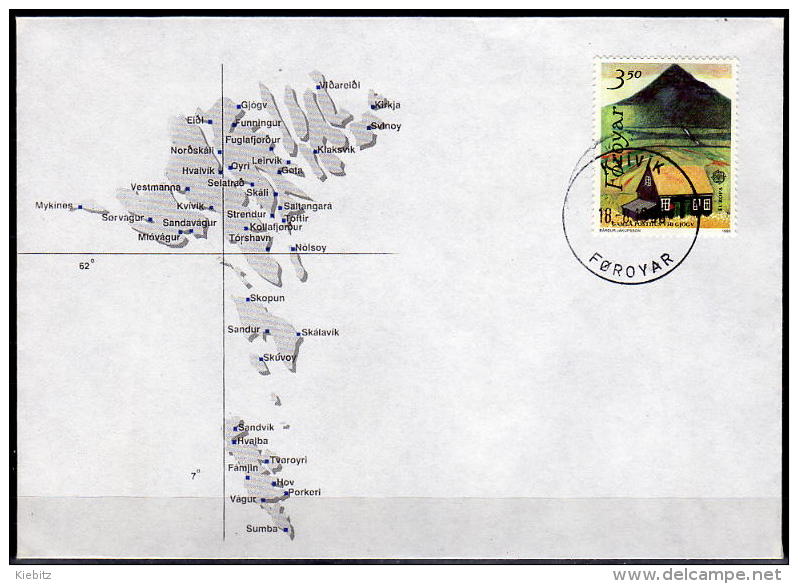 FÄRÖER 1990 - Sonderkuvert Mit MiNr: 198 Used - Färöer Inseln