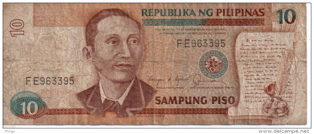 Philippines (Republika NG Pilipinas ) -10 - Sampung Piso - (Apolinario Mabini ) - Philippines