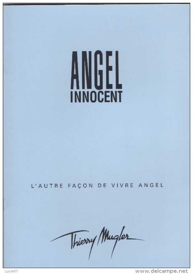 Carnet  Lancement De ANGEL INNOCENT     Hierry MUGLER - Boeken