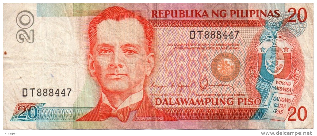 Philippines (Republika NG Pilipinas ) -20 - Dalawampung Piso - ( Manueli Quezon ) - Philippines
