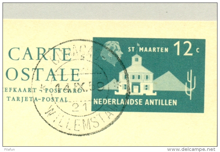 Curacao - 1959 - 12c Eilandgezicht - Briefkaart G43 Van Curacao Naar Amsterdam - Curaçao, Nederlandse Antillen, Aruba