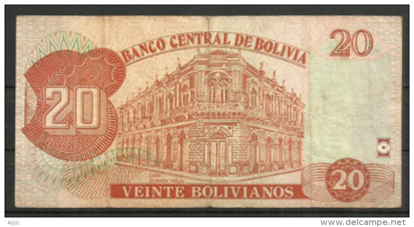 BOLIVIA.   20 Bolivianos , Billet Bon état - Bolivië