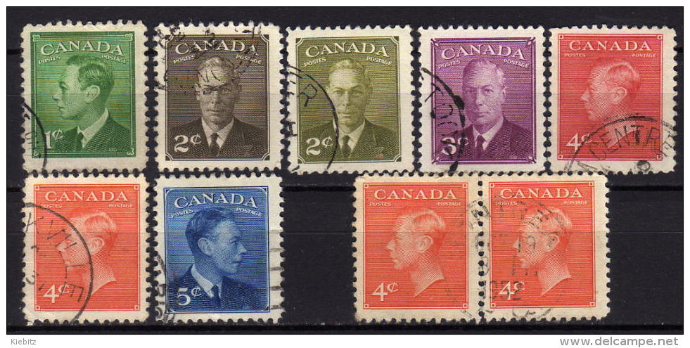 KANADA 1949 - MiNr: 250-255 + Paar Komplett Used - Usati