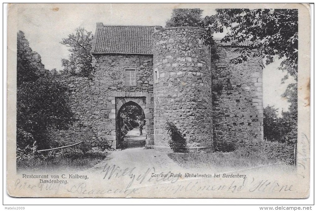 BARDENBERG - Restaurant - Tor Zur Ruine Wilhelmstein (léger Plis Dos ) - Autres & Non Classés