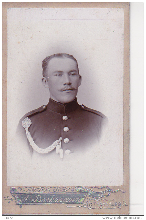 CDV Foto Deutscher Soldat - Atelier Bockmann, Strassburg - Ca. 1910 (24271) - Krieg, Militär