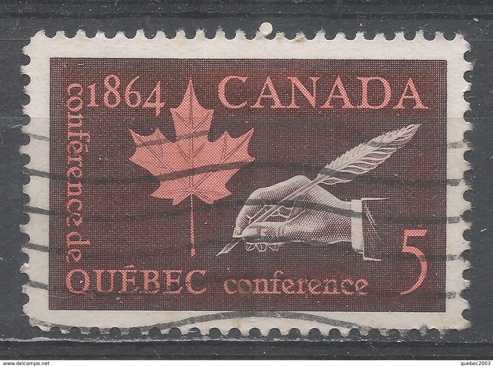 Canada 1964. Scott #432 (U) Maple Leaf And Hand Holding Quill Pen  (Complete Issue) - Gebruikt