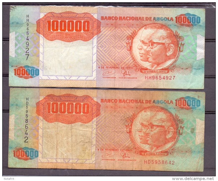 Angola 2 X 100000 Kwanzas   RARE !! - Angola