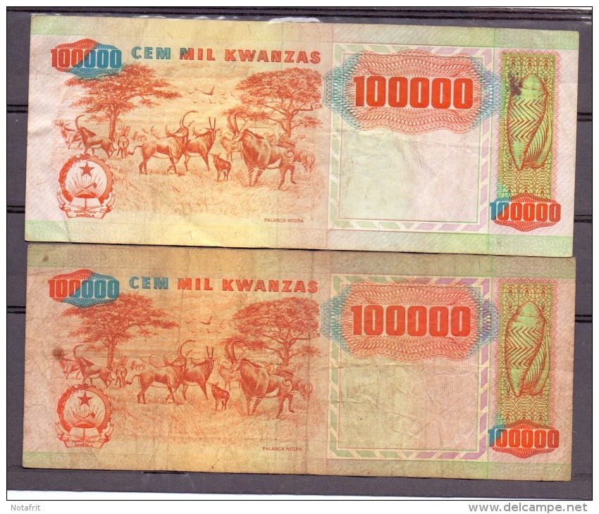 Angola 2 X 100000 Kwanzas   RARE !! - Angola