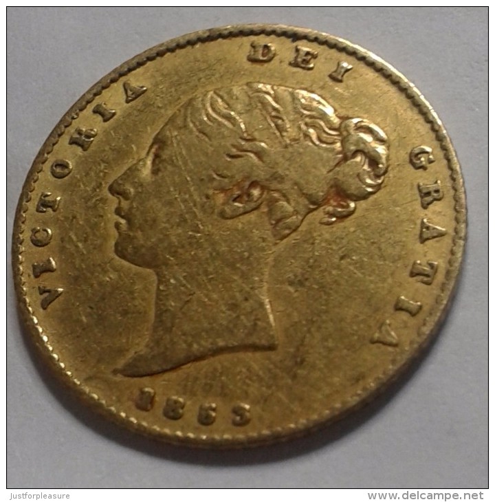 RARE : 1853 HALF  SOVEREIGN GOLD COIN FROM VICTORIA - 1/2 Sovereign