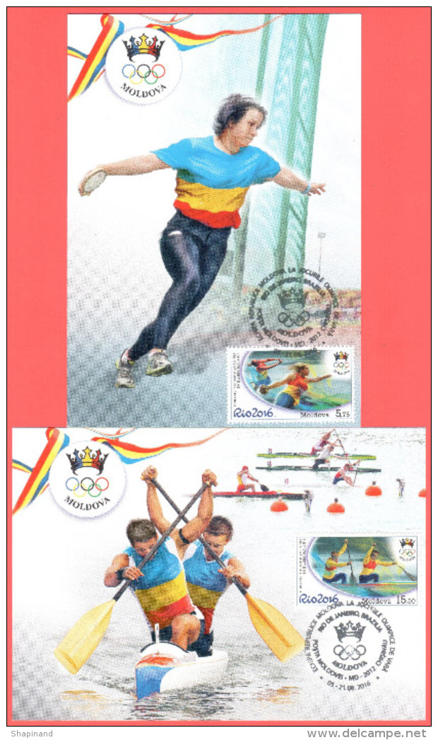 Moldova 2016 "XXXI Summer Olympic Games. Rio De Janeiro" 2 Maximum Cards Quality:100% - Summer 2016: Rio De Janeiro