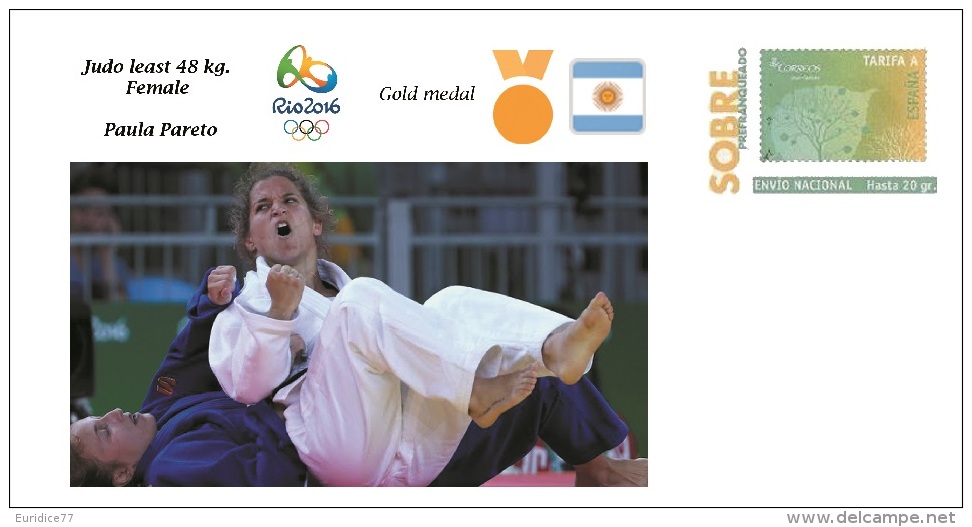 Spain 2016 - Summer Olympic Games Rio 2016 -  Gold Medal Judo Female Argentina Cover - Tennis De Table