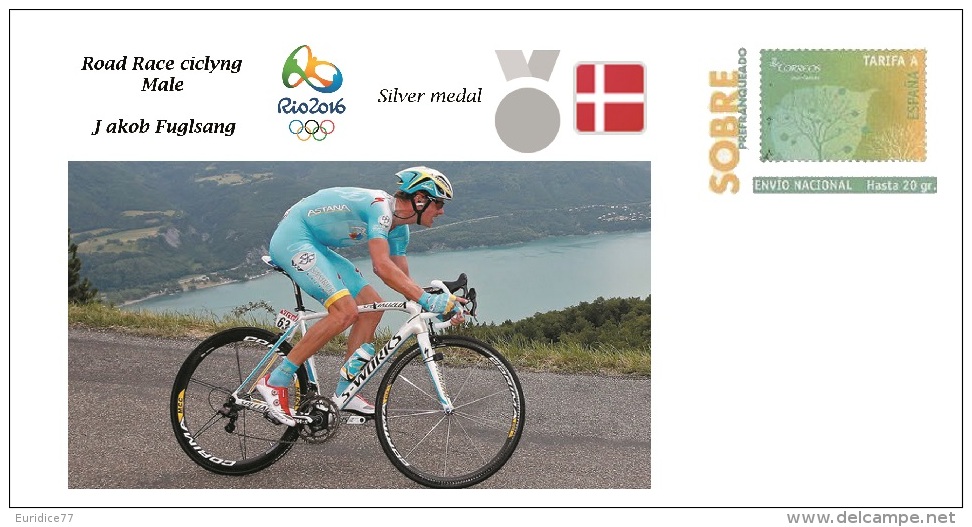 Spain 2016 - Olympic Games Rio 2016 - Silver Medal Ciclyng Road Race Denmark Cover - Tafeltennis