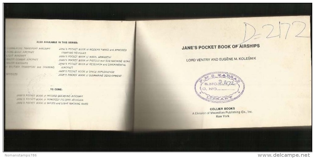 Jane´s Pocket Book Of Airships Black & White Picture See Scan - Anglais