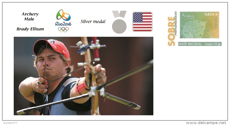 Spain 2016 - Olympic Games Rio 2016 - Silver Medal Archery Male U.S.A. Cover - Tischtennis