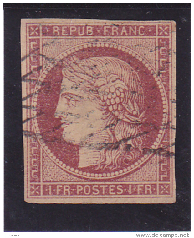 Cérès N° 6 Carmin Foncé-  Signé CALVES & BLANC  -Voir Verso Et Descriptif - - 1849-1850 Ceres