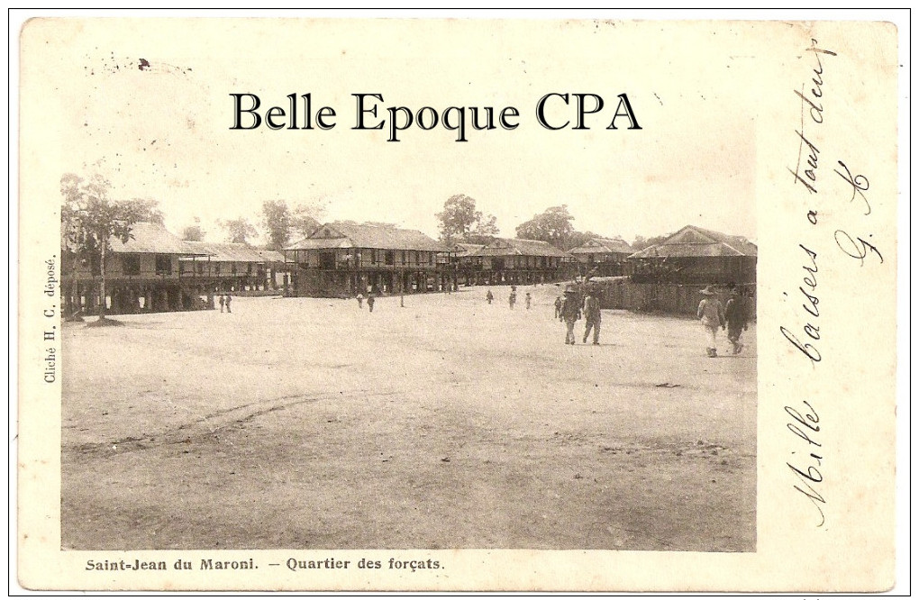 Guyane - SAINT-JEAN-du-MARONI - Quartier Des Forçats ++++ Cliché H. C. ++++ 1904 +++ ÉTAT - Autres & Non Classés