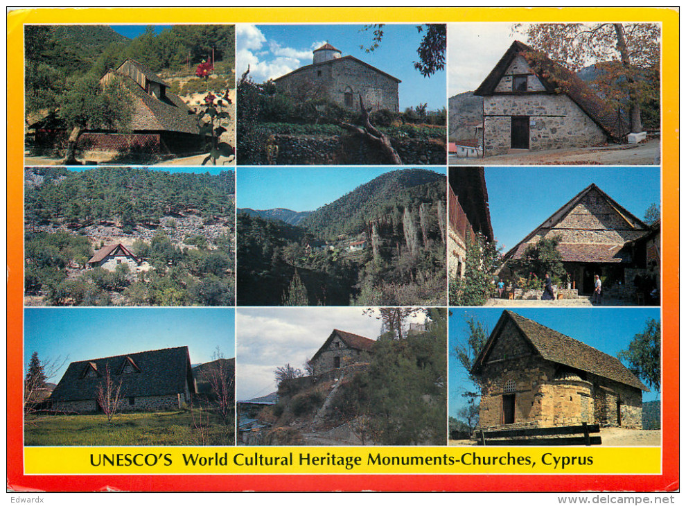UNESCO Churches, Troodos, Cyprus Postcard Posted 1998 Stamp - Chypre