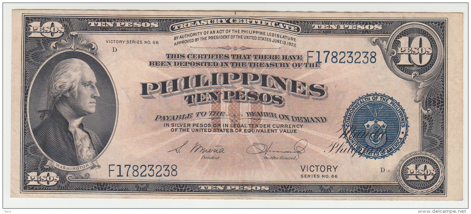 Philippines 10 Pesos 1944 VF++ CRISP Banknote Pick 97 - Philippinen