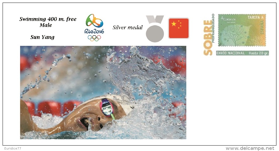 Spain 2016 - Olympic Games Rio 2016 - Silver Medal Swimming 400 Free Male China Cover - Otros & Sin Clasificación