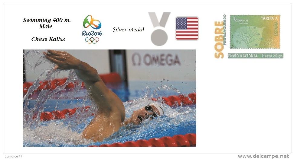 Spain 2016 - Olympic Games Rio 2016 - Silver Medal Swimming 400 Male U.S.A. Cover - Otros & Sin Clasificación