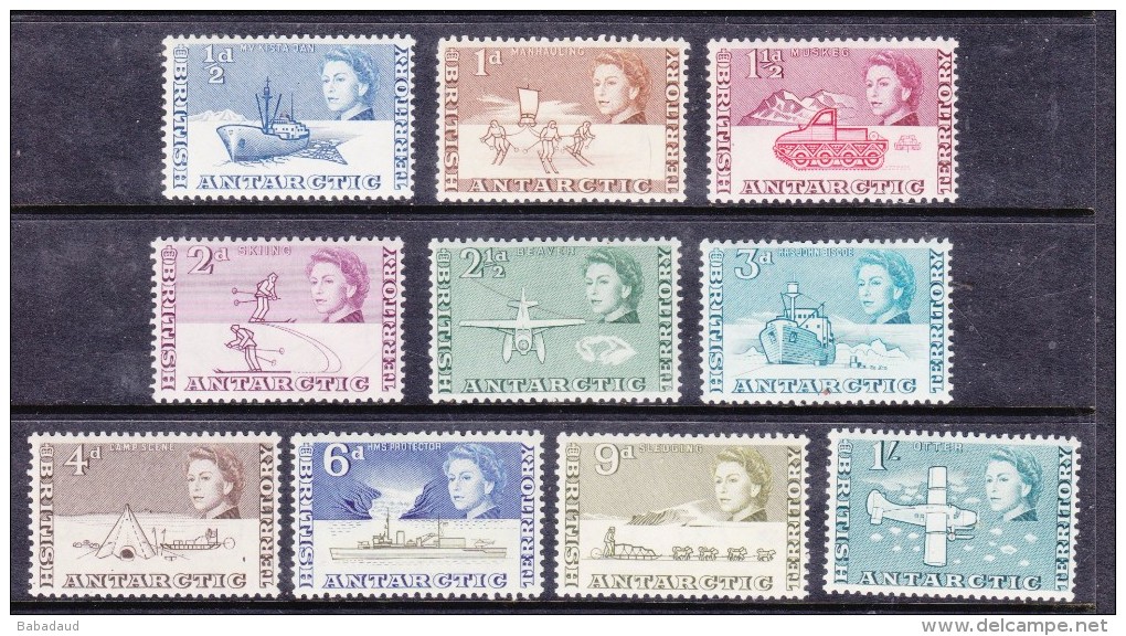 British Antarctic Territory, 1963, Short Set, 1/2d - 1/= MH * - Unused Stamps