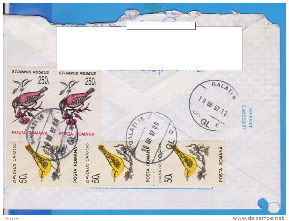 REGISTERED LETTER INFLATION BIRDS ROMANIA STATIONERY - Altri & Non Classificati