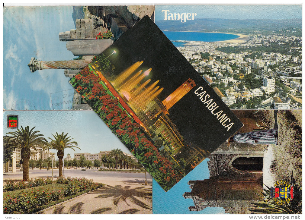 5 POSTCARDS:  MAROC : Tanger,Volubilis, Fez, Rabat & Casablanca - (See 2 Scans / Voir 2 Scans) - Andere & Zonder Classificatie