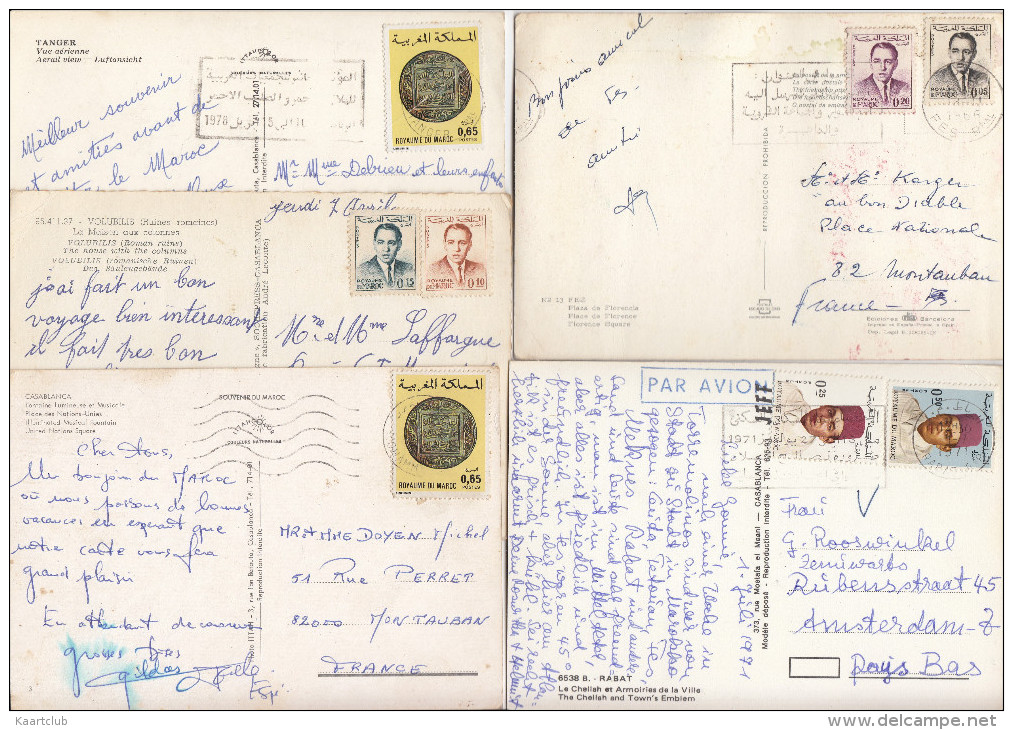 5 POSTCARDS:  MAROC : Tanger,Volubilis, Fez, Rabat & Casablanca - (See 2 Scans / Voir 2 Scans) - Andere & Zonder Classificatie