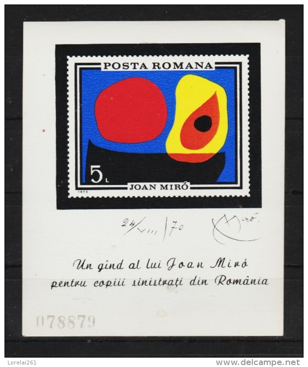 1970 - Tableaux De J.MIRO  Mi No Bl 81 MNH - Unused Stamps