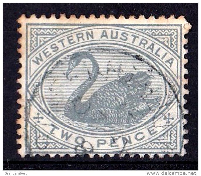 Western Australia 1890 Swan 2d Bluish-grey Crown CA Used  SG 96 - - - - Gebraucht