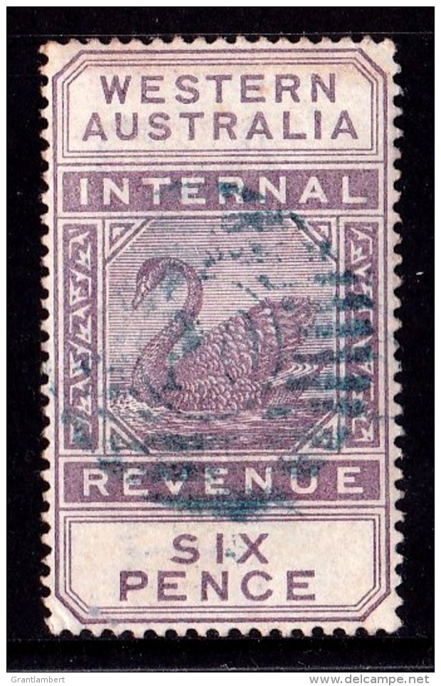 Western Australia 1893 Postal Fiscal Definitive 6d Dull Purple Used   SG F14 - Gebraucht