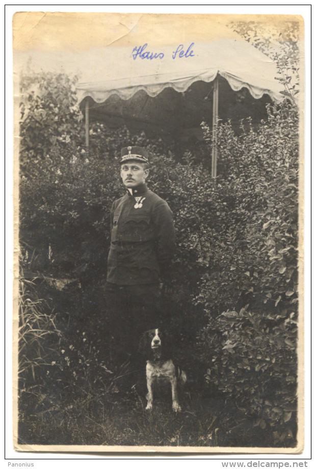Austro Hungarian K.u.K. - Army, Military, 1918. WW1, Officer With The Dog, Old Photo - War, Military