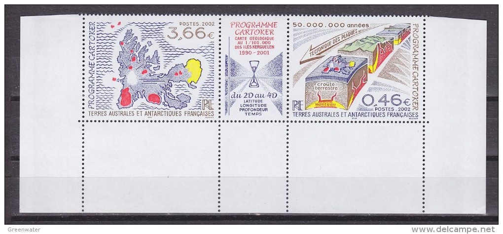TAAF 2002 Programme Cartoker Strip 2v+label (+bottom Margin) ** Mnh (31569P) - Unused Stamps