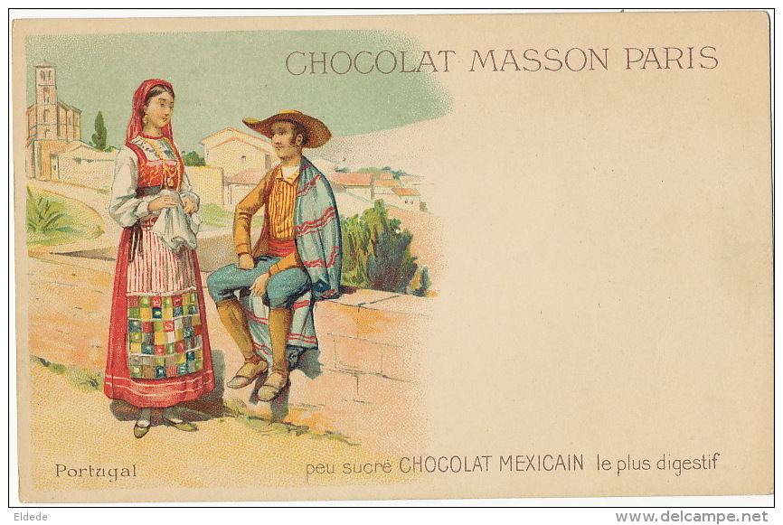 Portugal Art Card Pub Chocolat Mexicain Masson Undivided Back Before 1903 - Autres & Non Classés