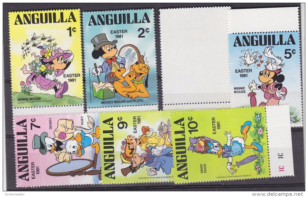 Anguilla 1981 Easter / Comics 7v (1v Short Teeth) ** Mnh (31572) - Anguilla (1968-...)