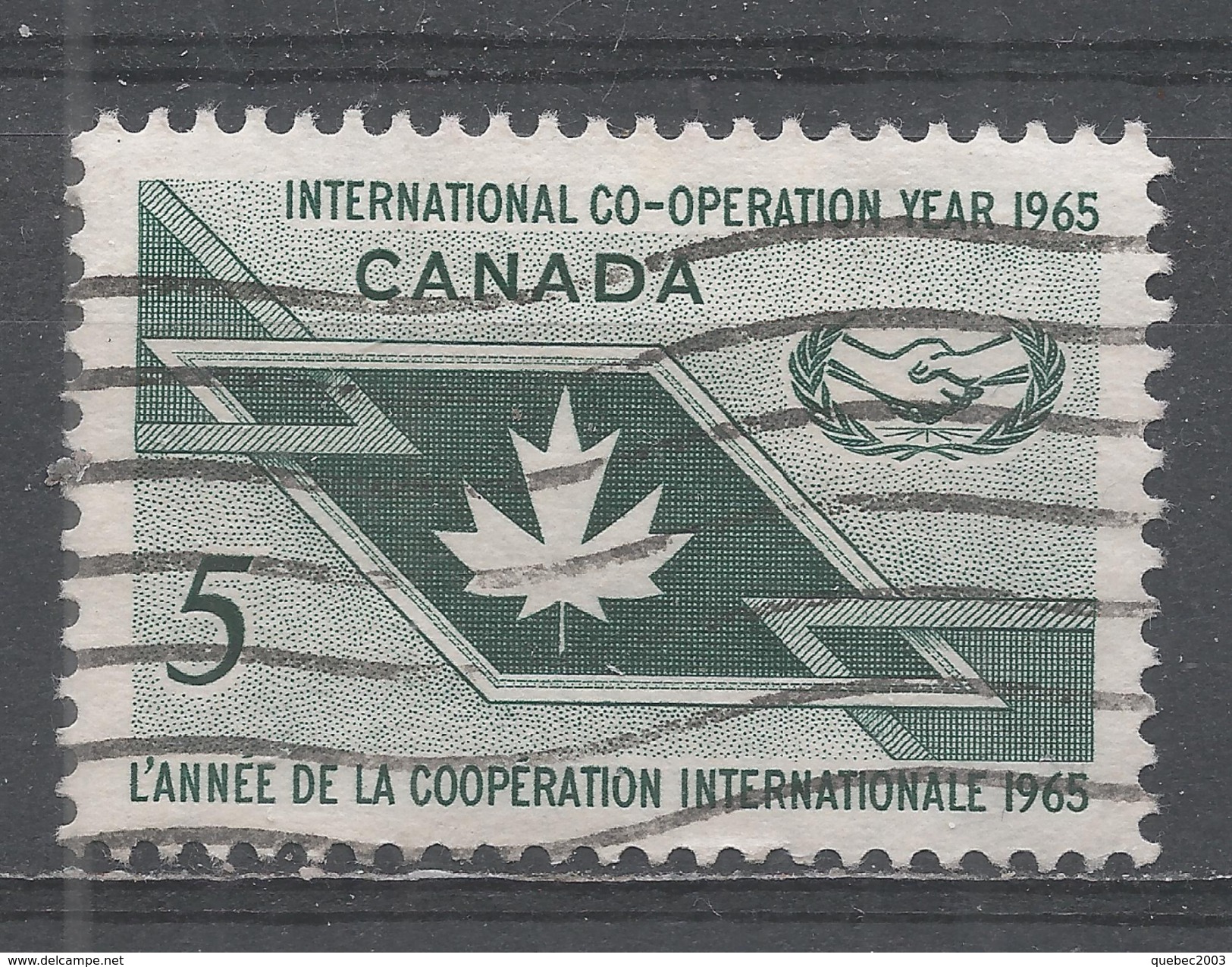 Canada 1965. Scott #437 (U) Maple Leaf And ICY Emblem, International Cooperation Year ** Complet Issue - Oblitérés